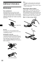 Предварительный просмотр 22 страницы Sony CDX-CA900X - Fm/am Compact Disc Player Operating Instructions Manual