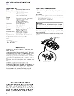 Предварительный просмотр 2 страницы Sony CDX CDX-GT210 Service Manual