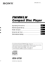 Sony CDX CDX-GT23 Operating Instructions Manual preview