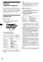 Предварительный просмотр 10 страницы Sony CDX-F5000 - Fm/am Compact Disc Player Operating Instructions Manual