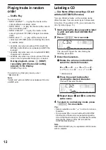 Предварительный просмотр 12 страницы Sony CDX-F5000 - Fm/am Compact Disc Player Operating Instructions Manual