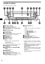 Предварительный просмотр 4 страницы Sony CDX-F5000C Operating Instructions Manual