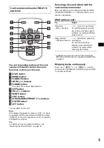 Предварительный просмотр 5 страницы Sony CDX-F5000C Operating Instructions Manual