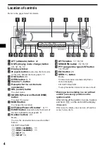 Предварительный просмотр 4 страницы Sony CDX-F5500  (XT-XM1) Operating Instruction