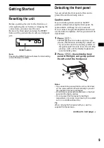 Предварительный просмотр 9 страницы Sony CDX-F5500  (XT-XM1) Operating Instruction