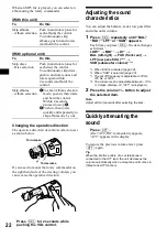 Предварительный просмотр 22 страницы Sony CDX-F5500  (XT-XM1) Operating Instruction