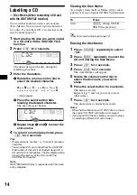 Предварительный просмотр 14 страницы Sony CDX-F5500X Operating Instructions Manual