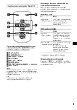 Предварительный просмотр 5 страницы Sony CDX-F5505X - Fm/am Compact Disc Player Operating Instructions Manual