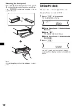 Предварительный просмотр 10 страницы Sony CDX-F5505X - Fm/am Compact Disc Player Operating Instructions Manual