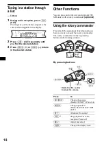 Предварительный просмотр 18 страницы Sony CDX-F5505X - Fm/am Compact Disc Player Operating Instructions Manual