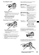 Предварительный просмотр 19 страницы Sony CDX-F5505X - Fm/am Compact Disc Player Operating Instructions Manual