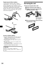 Предварительный просмотр 24 страницы Sony CDX-F5505X - Fm/am Compact Disc Player Operating Instructions Manual