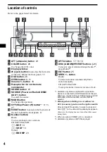 Предварительный просмотр 4 страницы Sony CDX-F5700 - Fm/am Compact Disc Player Operating Insructions
