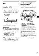 Предварительный просмотр 17 страницы Sony CDX-F5700 - Fm/am Compact Disc Player Operating Insructions