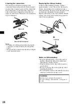 Предварительный просмотр 28 страницы Sony CDX-F5700 - Fm/am Compact Disc Player Operating Insructions