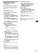 Предварительный просмотр 17 страницы Sony CDX-F5700X Operating Instructions Manual