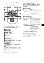 Предварительный просмотр 5 страницы Sony CDX-F5705X - Fm/am Compact Disc Player Operating Instructions Manual