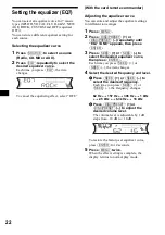 Предварительный просмотр 22 страницы Sony CDX-F5705X - Fm/am Compact Disc Player Operating Instructions Manual