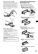 Предварительный просмотр 25 страницы Sony CDX-F5705X - Fm/am Compact Disc Player Operating Instructions Manual