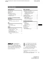 Preview for 3 page of Sony CDX-F5710 - Fm/am Compact Disc Player Operating Instructions Manual