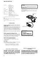 Предварительный просмотр 2 страницы Sony CDX-F5710 - Fm/am Compact Disc Player Service Manual