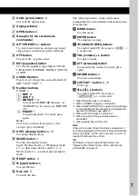 Preview for 7 page of Sony CDX-F605X - Fm/am Compact Disc Player Operating Instructions Manual