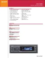 Sony CDX-F605X - Fm/am Compact Disc Player Specifications предпросмотр