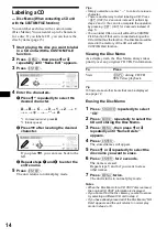 Предварительный просмотр 14 страницы Sony CDX-F7000 - Fm/am Compact Disc Player Operating Instructions Manual