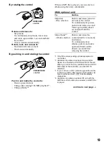 Предварительный просмотр 19 страницы Sony CDX-F7000 - Fm/am Compact Disc Player Operating Instructions Manual