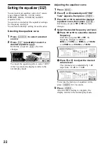 Предварительный просмотр 22 страницы Sony CDX-F7000 - Fm/am Compact Disc Player Operating Instructions Manual