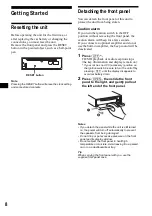 Preview for 8 page of Sony CDX-FW500 - Fm/am Compact Disc Player Operating Instructions Manual