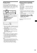 Preview for 11 page of Sony CDX-FW500 - Fm/am Compact Disc Player Operating Instructions Manual