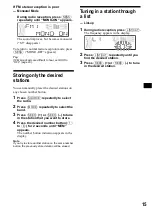 Preview for 15 page of Sony CDX-FW500 - Fm/am Compact Disc Player Operating Instructions Manual