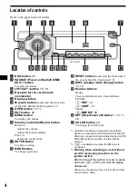 Предварительный просмотр 4 страницы Sony CDX-FW570 - Fm/am Compact Disc Player Operating Instructions Manual