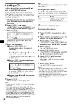 Предварительный просмотр 14 страницы Sony CDX-FW570 - Fm/am Compact Disc Player Operating Instructions Manual