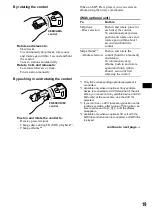 Предварительный просмотр 19 страницы Sony CDX-FW700 - Fm/am Compact Disc Player Operating Instructions Manual