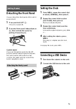 Предварительный просмотр 5 страницы Sony CDX-G1001U Operating Instructions Manual