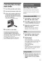 Preview for 7 page of Sony CDX-G2050UP Operating Instructions Manual