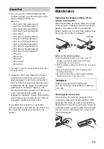 Preview for 15 page of Sony CDX-G2050UP Operating Instructions Manual