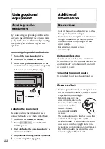 Предварительный просмотр 22 страницы Sony CDX-GS500R Operating Instructions Manual