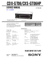 Sony CDX-GT06 - Fm/am Compact Disc Player Service Manual предпросмотр