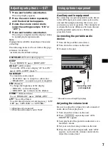 Preview for 7 page of Sony CDX-GT100 - Fm/am Compact Disc Player Operating Instructions Manual