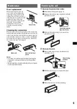 Preview for 9 page of Sony CDX-GT100 - Fm/am Compact Disc Player Operating Instructions Manual