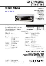 Предварительный просмотр 1 страницы Sony CDX-GT100 - Fm/am Compact Disc Player Service Manual