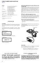 Предварительный просмотр 2 страницы Sony CDX-GT100 - Fm/am Compact Disc Player Service Manual