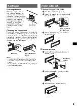 Preview for 9 page of Sony CDX-GT10M - Car Audio Operating Instructions Manual