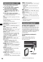 Предварительный просмотр 10 страницы Sony CDX-GT111 Operating Instructions Manual