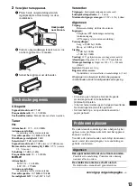 Предварительный просмотр 73 страницы Sony CDX-GT111 Operating Instructions Manual