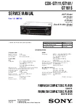 Предварительный просмотр 1 страницы Sony CDX-GT111 Service Manual