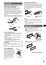 Предварительный просмотр 15 страницы Sony CDX-GT121 Operating Instructions Manual